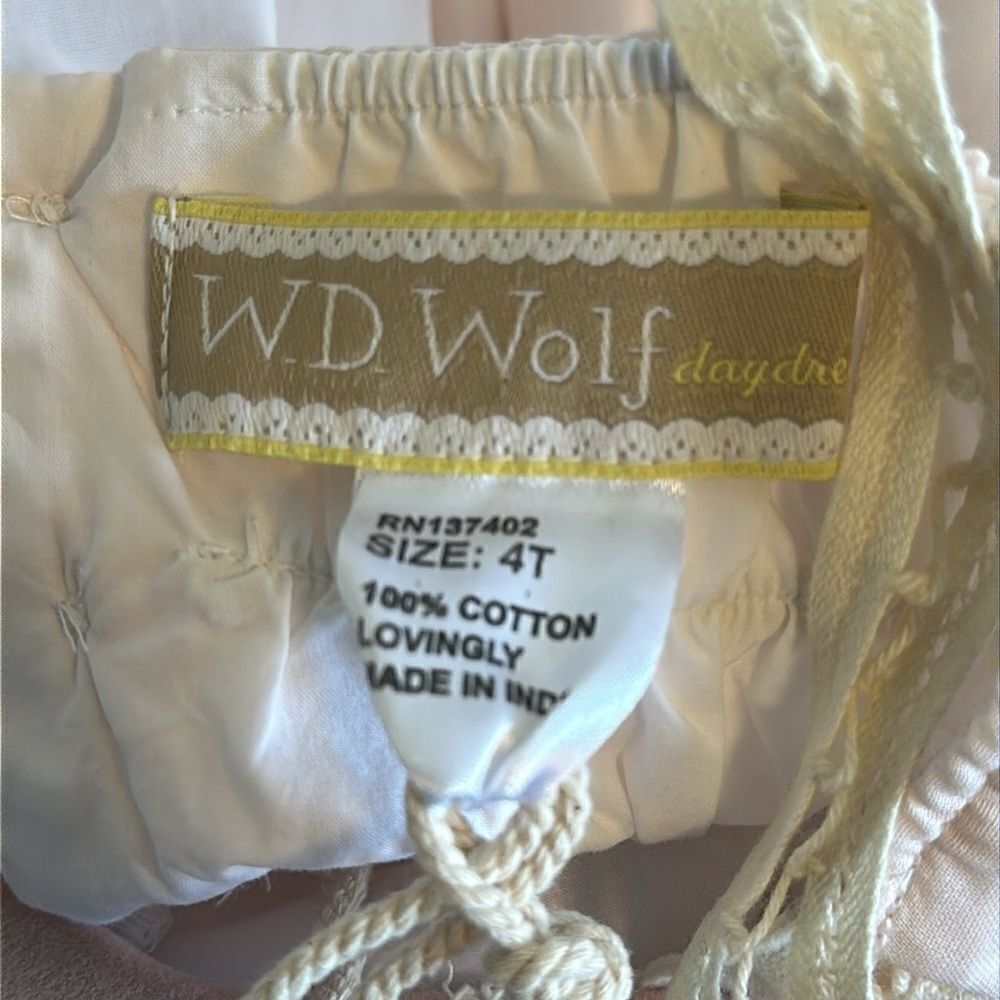 W.D. Wolf Daydream Girls Pink & Ivory Lace Tank Dress + Shorts - Size 4T - Picture 5 of 7